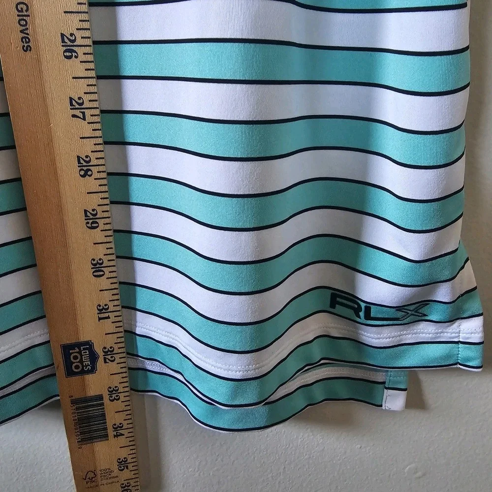Ralph Lauren RLX Polo Shirt Mens Size XL Stripes Green Golf Vacation Comfortable